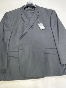 Mens Angelo Rossi Gray Striped 2 Piece Suit Size 64R 58W NEW - Picture 1 of 7