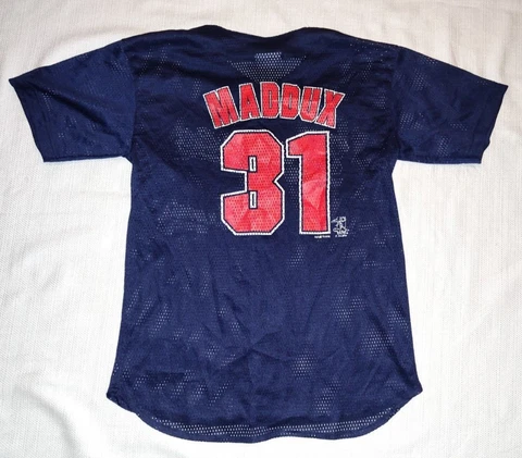 NICE Vintage True Fan Greg Maddux Atlanta Braves Baseball Jersey Youth Medium M Cover