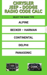 CODICE SBLOCCO PIN RADIO JEEP DODGE CHRYSLER SPEDISCO SUBITO DOPO L'ACQUISTO - Foto 1 di 1
