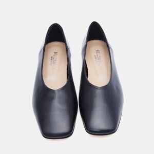 NWOB Bells & Becks The Cellina Black Leather Square Toe Ballet Flats size 39/9
