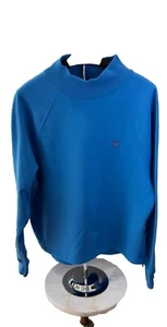 Champion Vintage Pullover Mock Neck Cotton Poly Bright Blue Sweat Shirt XL Unis - Picture 1 of 19
