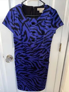 Michael Kors Blue/Black Cap Sleeve Dress Women's size 6 - Picture 1 of 5