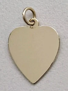 Vintage 14K Gold Disc Heart Pendant 2.3 Grams Engravable  - Picture 1 of 14