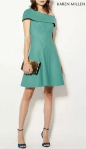 Karen Millen Green One Shoulder Midi Dress Size 10 - Picture 1 of 4