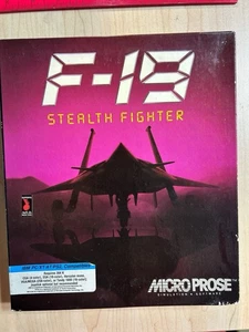 Rare 1988 Flight Simulator Game F-19 STEALTH FIGHTER Microprose IBM PC Big Box - Picture 1 of 12