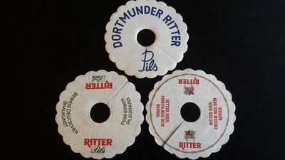 3 Pilsdeckchen Pilsrosetten Pilskragen Dortmunder Ritter Bier Brauerei - Bild 1 von 4