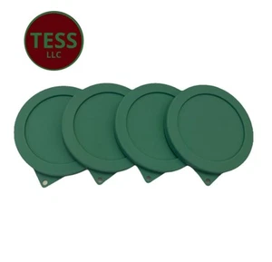 4 Stück Runde Silikondeckel für 5 Zoll Glasschalen. Farbe Grün - Bild 1 von 4