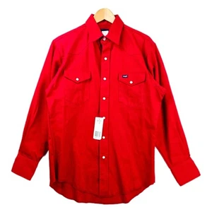 Vintage Wrangler Red Pearl Snap Western Shirt Men's Medium 15 1/2 90s NWT  - Picture 1 of 10