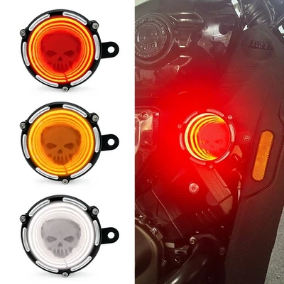 Motorcycle Spot Lights Auxiliary Headlight Driving Lamp Yellow White Red Horror - Image 1 of 4