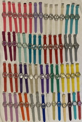 (60) New Women’s Geneva Watch Lot Silicone New Batteries Perfect Condition - Image 1 of 3