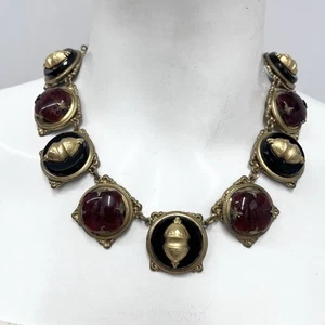 Collar Vintage Patrice Renacimiento Etrusco 17 3/8" Largo Declaración Pieza - Imagen 1 de 13