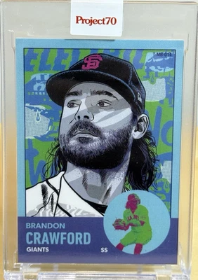 BRANDON CRAWFORD * 2021 TOPPS * PROJECT 70 x MORNING BREATH * CARD #656 GIANTS - Image 1 of 3