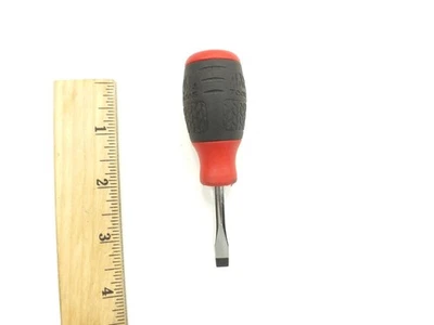 MAC 1/4" FLAT TIP SCREWDRIVER SHORT STUBBY SOFT HANDLE PNRBM1AR SLOTTED SLOT - Image 1 of 4