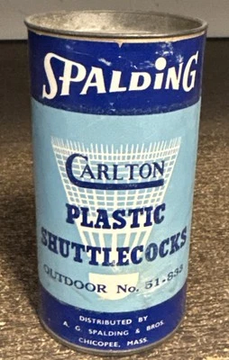 2 volantes de plástico vintage Spalding Carlton en lata Foto 1 de 3