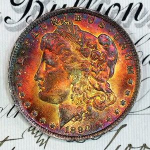 * 1890-O * SOLID+ GEM BU MS MORGAN SILVER DOLLAR * FROM ORIGINAL COLLECTION - Picture 1 of 5