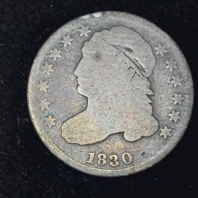 1830 Capped Bust Dime Silver ~ Original Coin ~ G-VG - Image 1 of 2