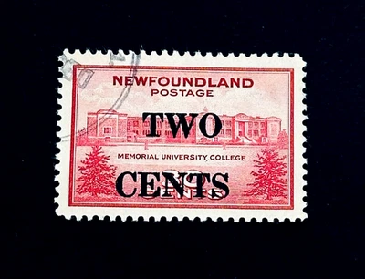 Sello de Terranova - 1946 Universidad Universitaria DOS CENTAVOS Sobreimpresión Usado Sn 268 r36 Foto 1 de 2