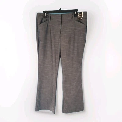 7th Avenue Bootcut Pants Womens  14P Lightweight Flat Front Professional Gray - Image 1 of 4
