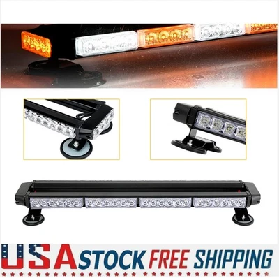 Amber 26.5 54 LED Beacon Strobe Light Bar Rooftop 360 Coverage Emergency Warning - Image 1 of 4