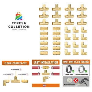 Durable 3/4" PEX B Fittings - 36-Pack with Elbows, Tees, and Couplings Combo - Bild 1 von 9