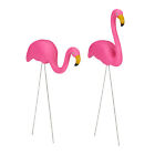 Flamingo Figur 2er Set Deko Tiere Garten Plastikfiguren Teichfiguren Standfigur