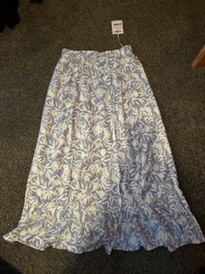 Tamsy Neu mit Etikett blau & weiß Maxirock elastisch Taille Gr. M - Bild 1 von 1