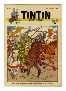 Journal TINTIN  Edition BELGE  n°3  10 octobre 1946  Couverture LAUDY  TTBE - Picture 1 of 2