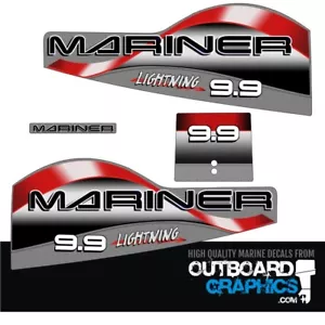 Kit de calcomanías/pegatinas fueraborda Mariner 9,9 hp - Imagen 1 de 1