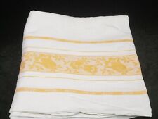 New ListingVintage Cotton Damask Tablecloth 60x78" Yellow Tulips Estate Sale Find 1920s Era