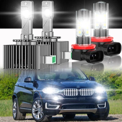 Faro LED haz alto/bajo + luz antiniebla 4x bombillas para BMW X5 2007-2016 2017 Foto 1 de 4