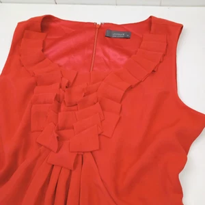 Jacqui E Women Dress Orange Size 10 Sleeveless Shift Formal Party midi - Picture 1 of 12