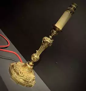 Table Lamp (35cm) 1950's Vintage Baroque / Rococo Style Table Lamp With Ornate D - Picture 1 of 5