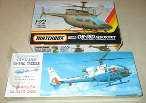 Matchbox Bell OH-58D Aeroscout & Fujimi Aerospatiale Civilian SA-341G Gazelle - Picture 1 of 4