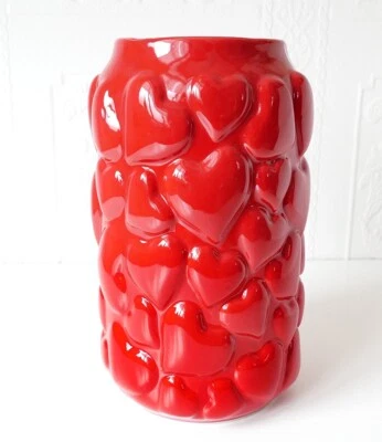 Herzvase Herz Vase Hearts Keramik Dekoration rot  23x14x14cm - Bild 1 von 2