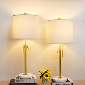 Lamp Modern Set of 2: 22" to 30" Height Adjustable Pull Chain Switch for Livi... - Picture 1 of 10