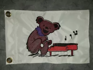 Custom Grateful Dead Bear Playing Piano Safety Flag Sailboat UTV jeep ATV - Picture 1 of 2