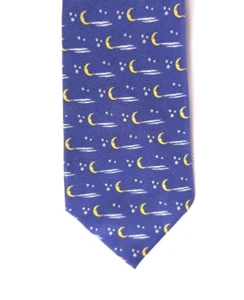 LAMBERTI BLUE MOON STARS SILK NECKTIE 60" X 3.75" ASTROLOGY - Picture 1 of 2