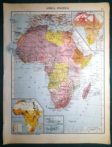 AFRICA COLONIALE alla fine della 2° guerra mondiale Carta geografica del 1947 - Picture 1 of 2
