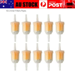 10pcs Motorcycle Inline Gas Petrol Fuel Filter 1/4" 6mm / 8mm Pipe Quad Bike Kit - Picture 1 of 12