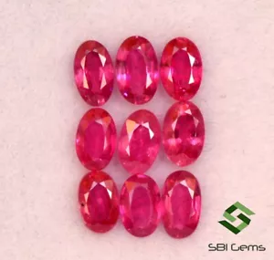 5x3 mm Natural Ruby Oval Cut Lot 05 Pcs 1.39 Cts Calibrated Loose Gemstones - Picture 1 of 7