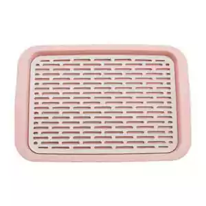 2x Set Non-Slip Top Bottom Plastic Serving Tray Grip Rubber Surface 28 x 20cm - Picture 1 of 1