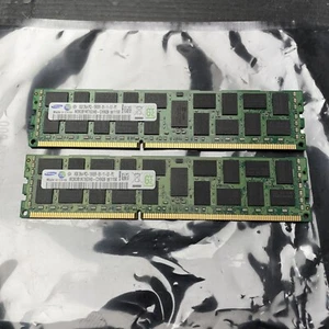 2x 8GB SERVER RAM Samsung PC3 - 10600R DDR3 M393B1K70CH0-CH9 2Rx4 ECC (K58-12#d) - Bild 1 von 2