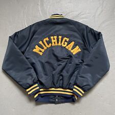 Vintage University Of Michigan Satin Quilted Lined Spell Out Jacket Made In USA 
