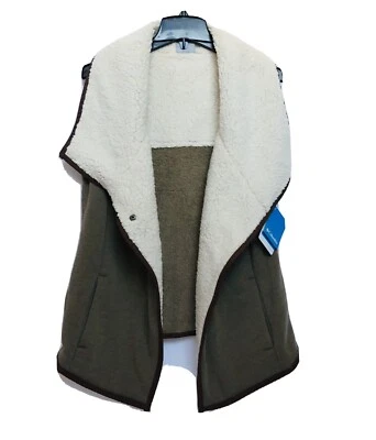 Columbia Mujer Cálido Chaleco Marrón Imitación Piel Línea Talla: S Foto 1 de 4