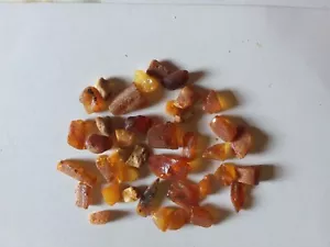 Natural unpolished amber pieces 35g for jewelry making 15/25mm mixed sizes - Picture 1 of 1