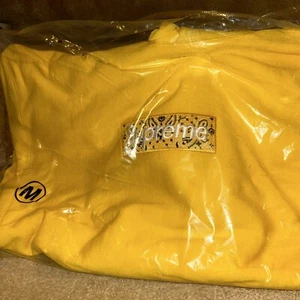 FW19 Supreme Bandana Box Logo Felpa con Cappuccio Giallo Medium (M) *NUOVO* - Foto 1 di 2