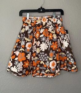 Llum Girls Reversible Skirt Brown Orange Pink Size 10 - Picture 1 of 6
