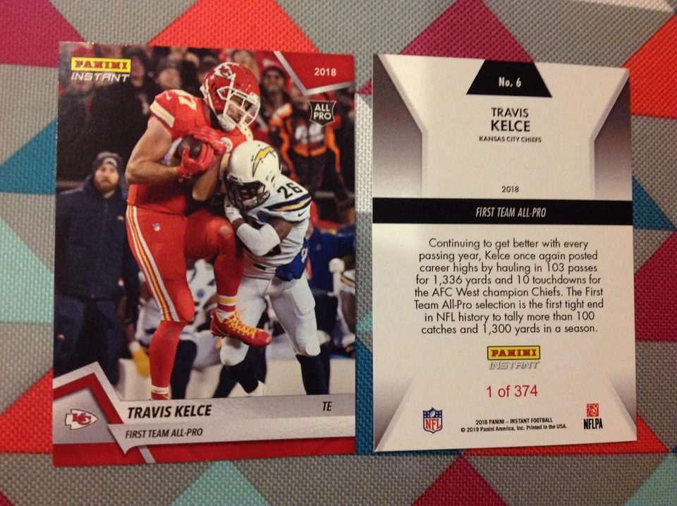 Travis Kelce #6 Chiefs TE 2018 / 2019 Panini Instant Red First Team All-Pro - Image 1 of 1