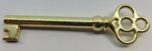 Polished BRASS KEY skeleton vintage retro door drawer cabinet mortise antique - Picture 1 of 4