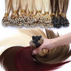 Pre Bonded Nano Ring Beads Remy Human Hair Extensions THICK Balayage Long Weft E - Picture 1 of 29